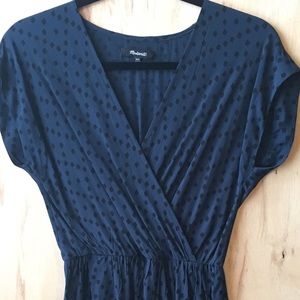 Madewell Wrap Dress- Teal and Black